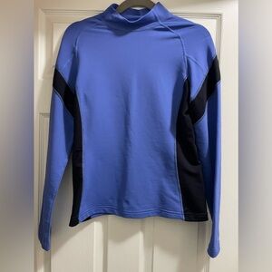 Ativa Mock Neck Long Sleeve Athletic Top Blue Black Size Large